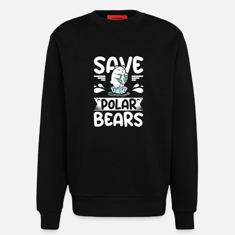 Save polar bears - Sweatshirt - made by SPREAD  - SOLID BLACK