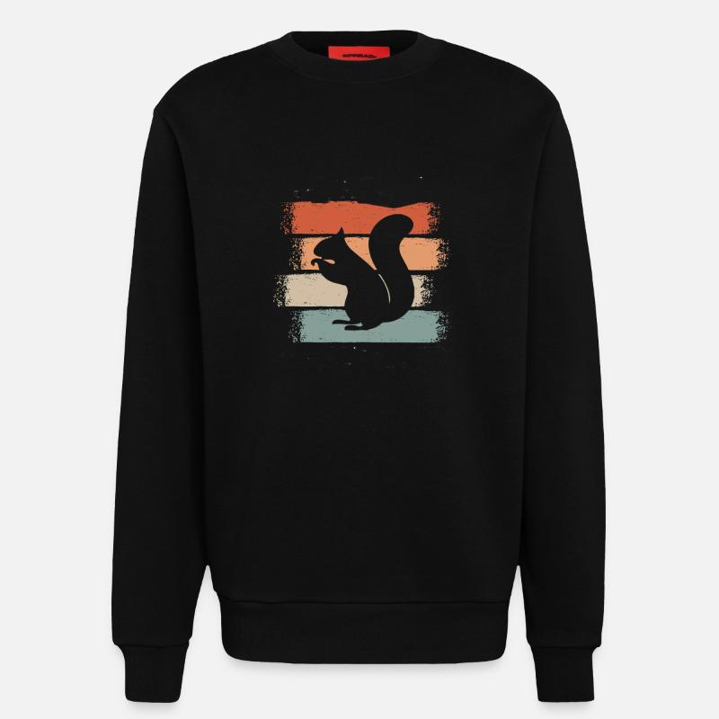 Eichhörnchen Baumhörnchen Retro - Sweatshirt - made by SPREAD  - SOLID BLACK