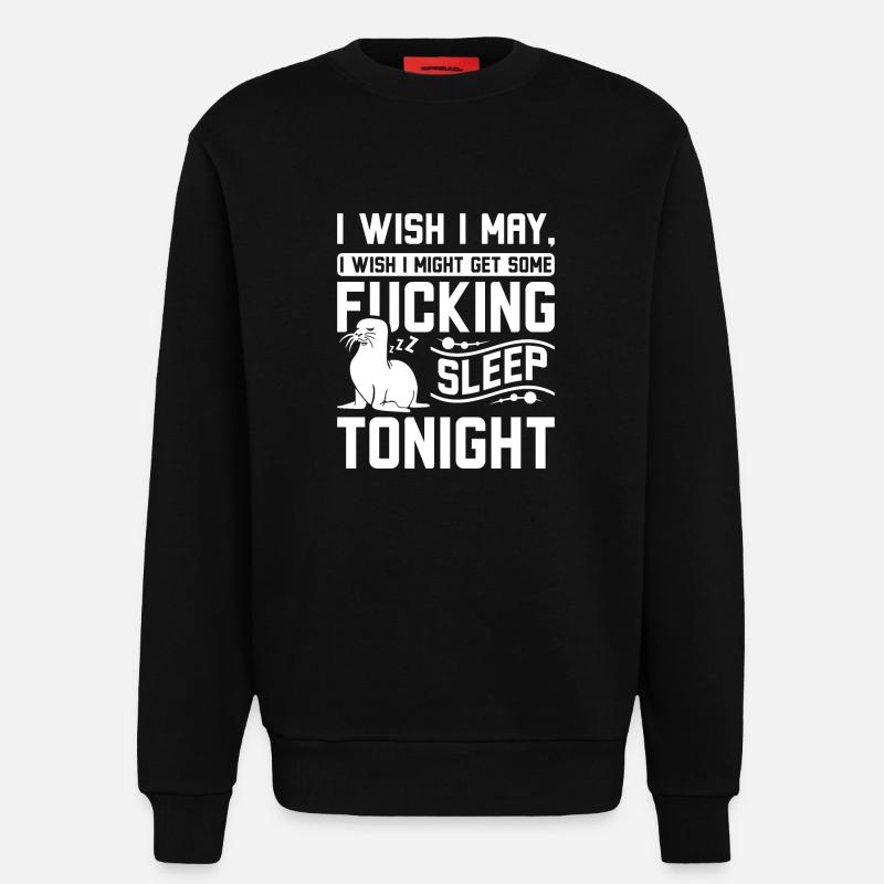 Get some sleep tonight seal - Sweatshirt - made by SPREAD  - SOLID BLACK
