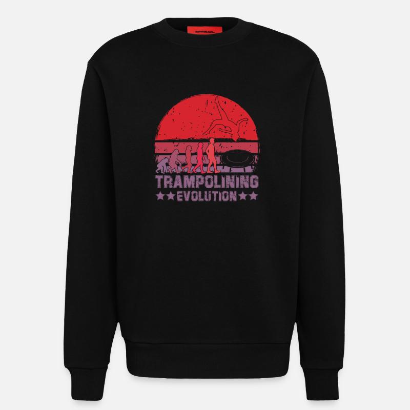 Evolution des Trampolinspringens - Sweatshirt - made by SPREAD  - SOLID BLACK
