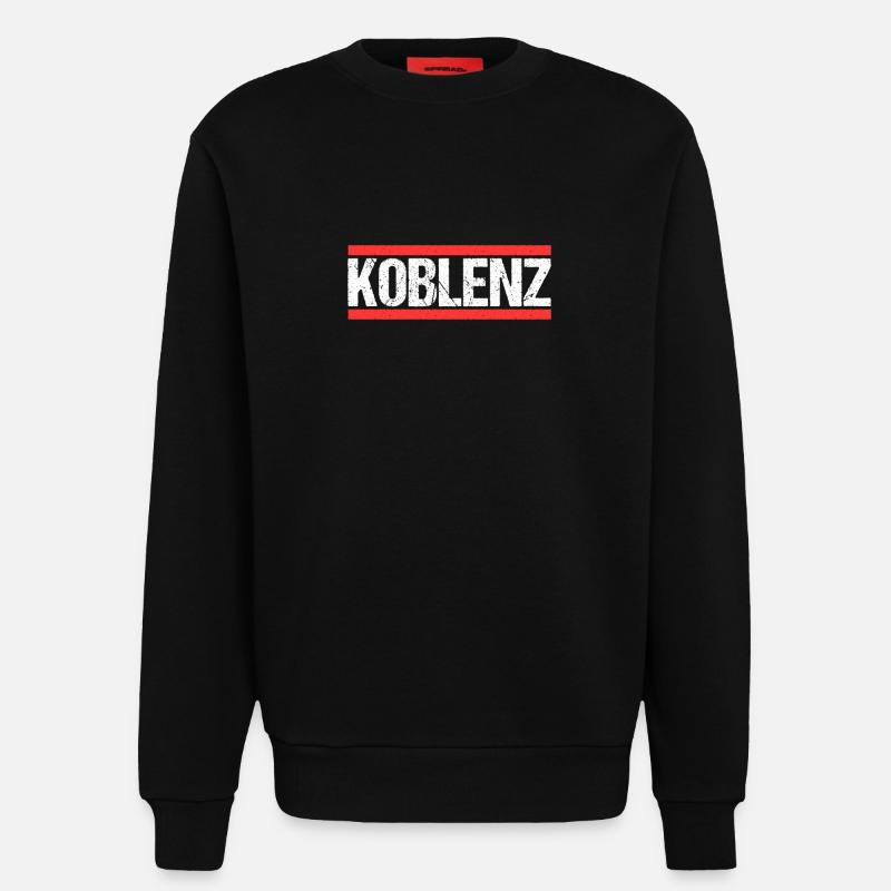 Coblenzerin Coblence Coblence - Sweat bio décontracté fabriqué en UE - SOLID BLACK