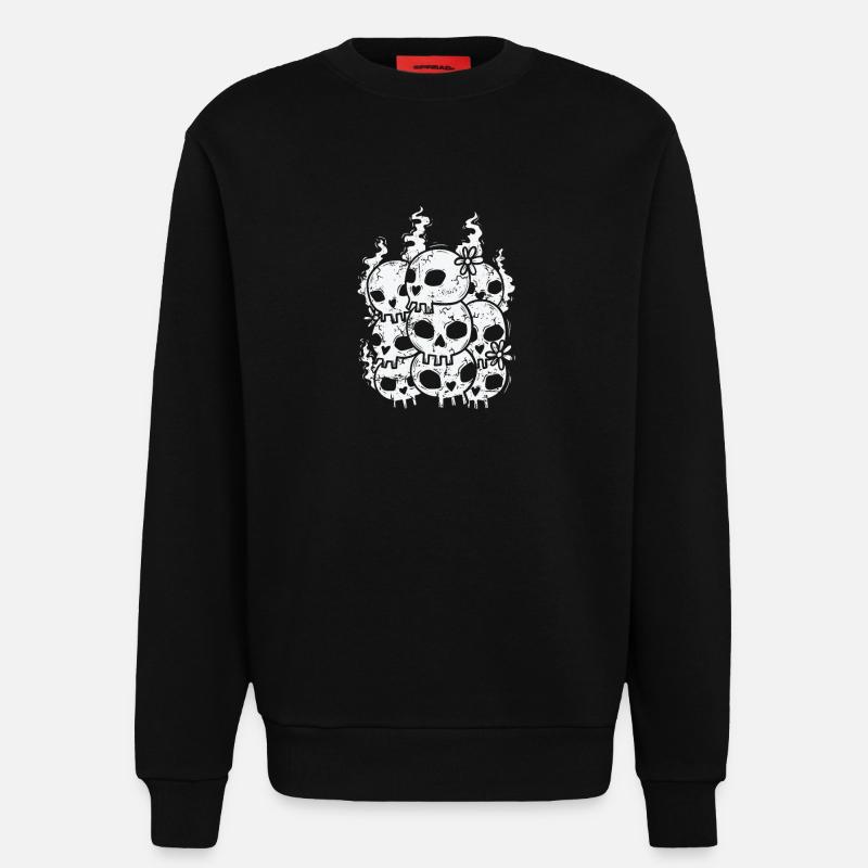 Bone Skull Gothic Style - Sweatshirt - made by SPREAD  - SOLID BLACK