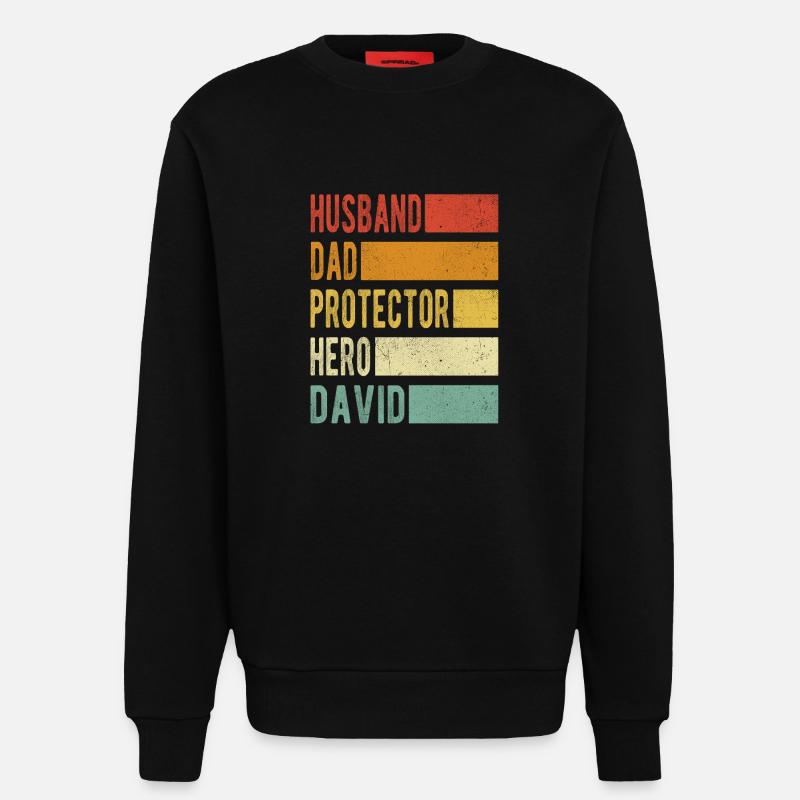 David Name Papa Geschenk - Sweatshirt - made by SPREAD  - SOLID BLACK