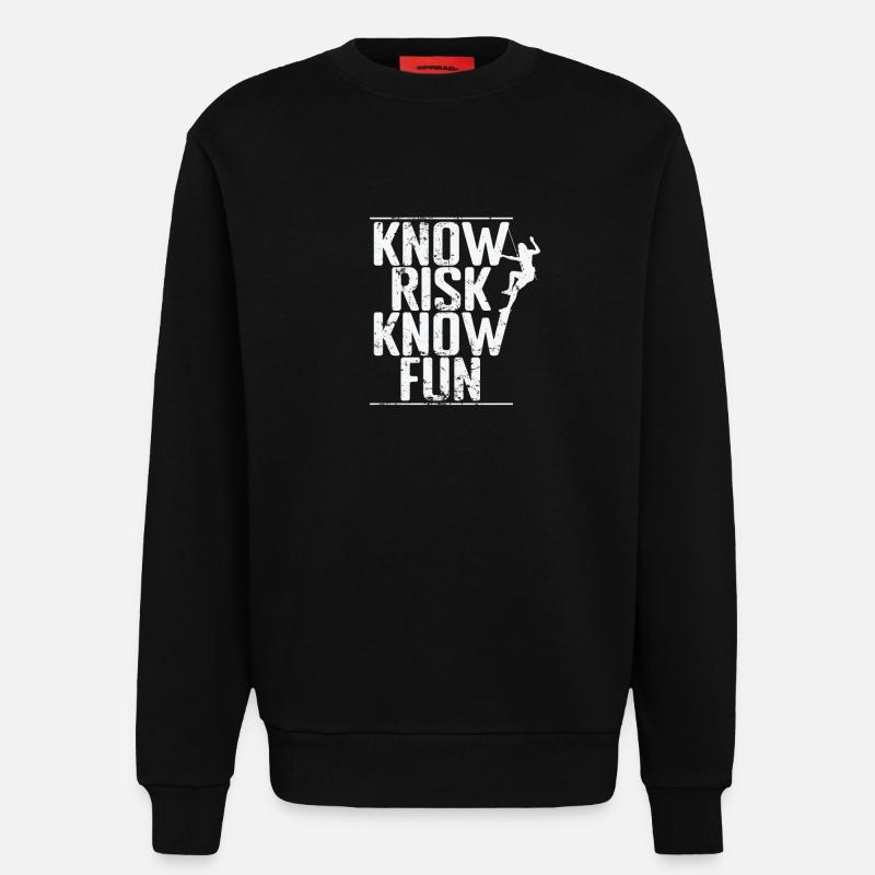 Know Risk Know Fun Bouldern - Sweatshirt - made by SPREAD - SOLID BLACK