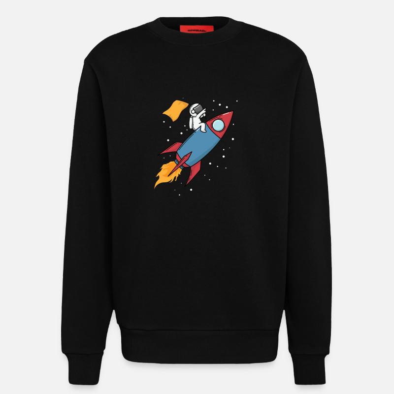 Astronaut on a rocket - Sweatshirt - made by SPREAD  - SOLID BLACK