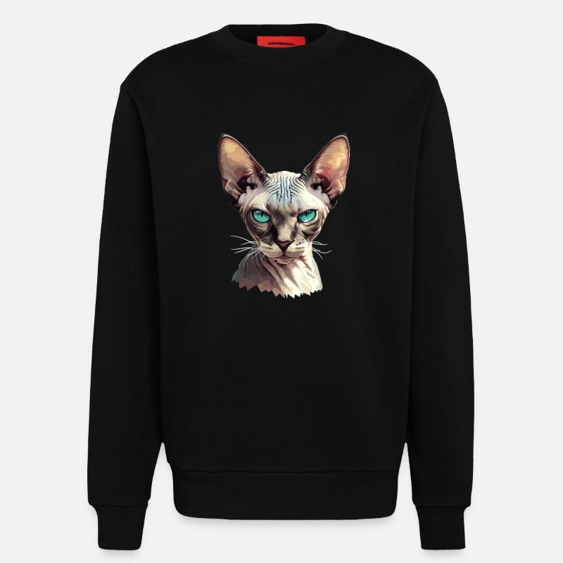 Sphynx Kätzchen Sphynx Katze - Sweatshirt - made by SPREAD  - SOLID BLACK