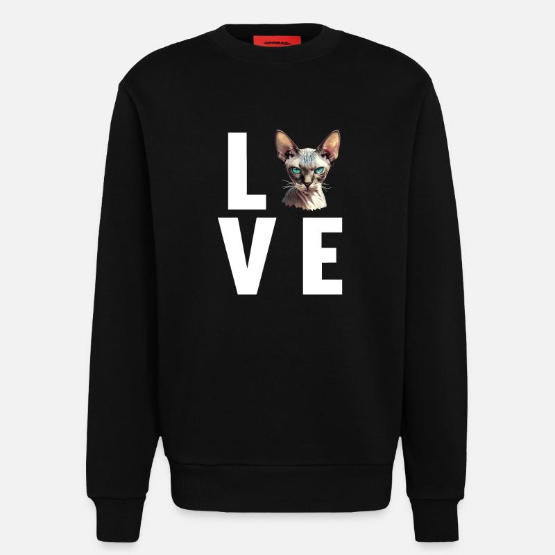 Sphynx Kitten Sphynx Cat - Sweatshirt - made by SPREAD  - SOLID BLACK