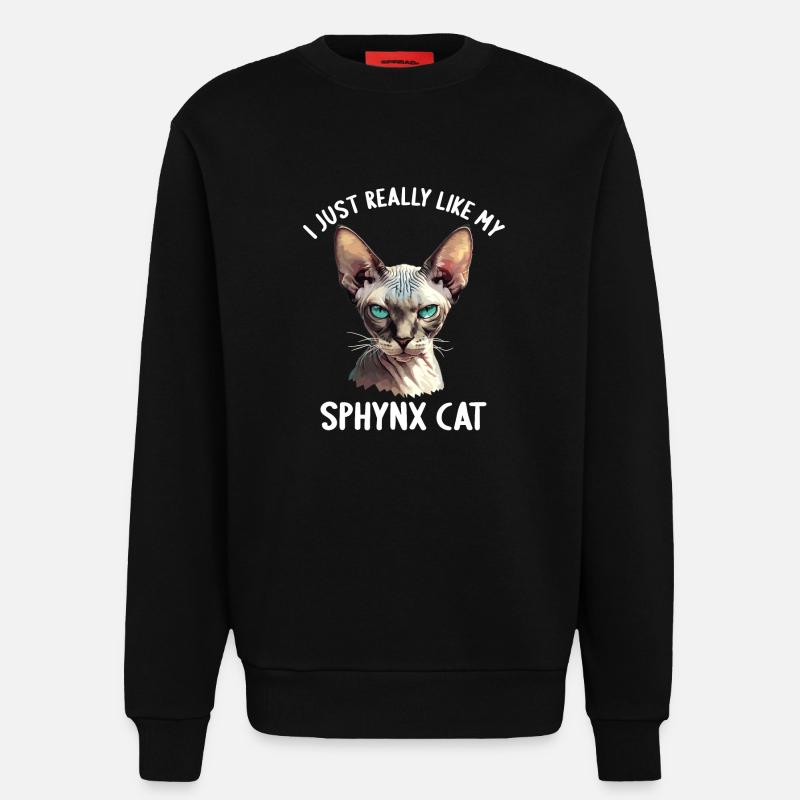 Sphynx Kätzchen Sphynx Katze - Sweatshirt - made by SPREAD  - SOLID BLACK
