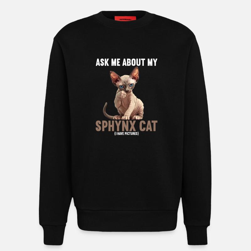 Sphynx Kitten Sphynx Cat - Sweatshirt - made by SPREAD  - SOLID BLACK