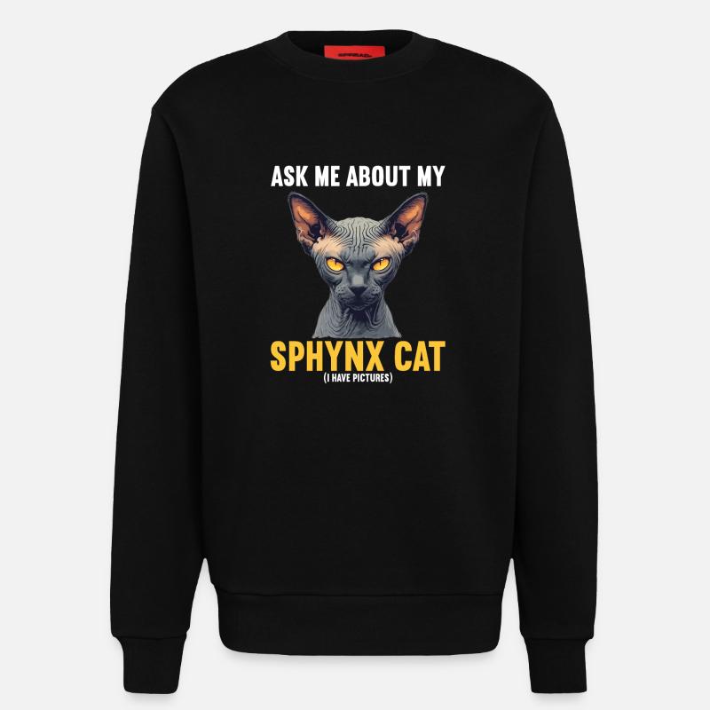Sphynx Kätzchen Sphynx Katze - Sweatshirt - made by SPREAD  - SOLID BLACK