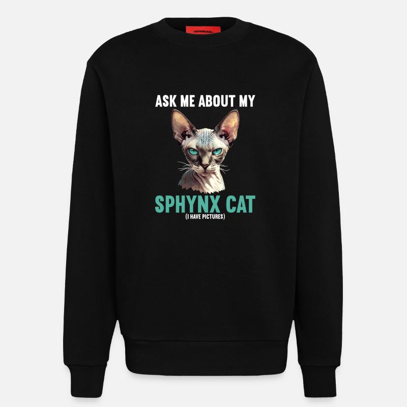 Sphynx Kätzchen Sphynx Katze - Sweatshirt - made by SPREAD - SOLID BLACK