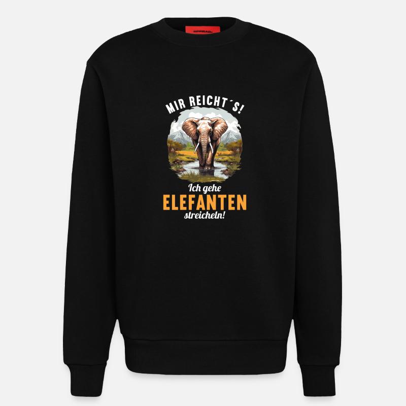 Elephant Elephant - Sweatshirt - made by SPREAD  - SOLID BLACK