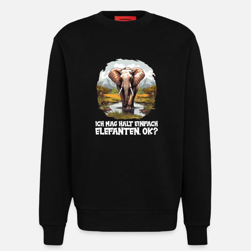 Elefanten Elefant - Sweatshirt - made by SPREAD  - SOLID BLACK