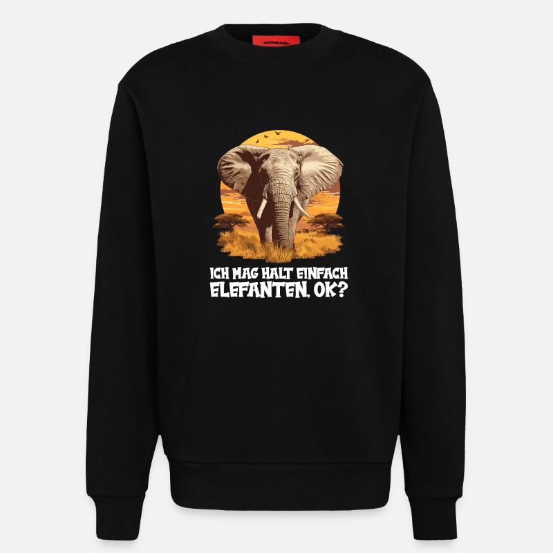 Elephant Elephant - Sweatshirt - made by SPREAD  - SOLID BLACK