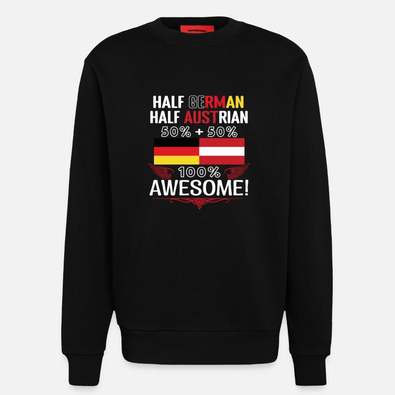 Half German, half Austrian - Sweatshirt - made by SPREAD  - SOLID BLACK