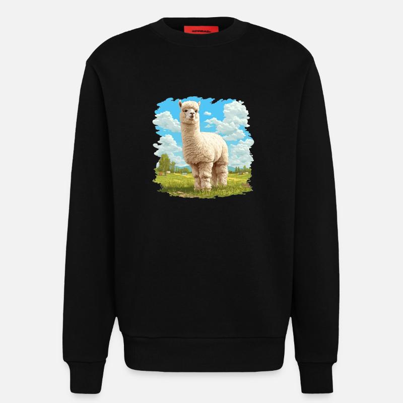 Alpaca Alpacas Alpaca - Sweatshirt - made by SPREAD  - SOLID BLACK
