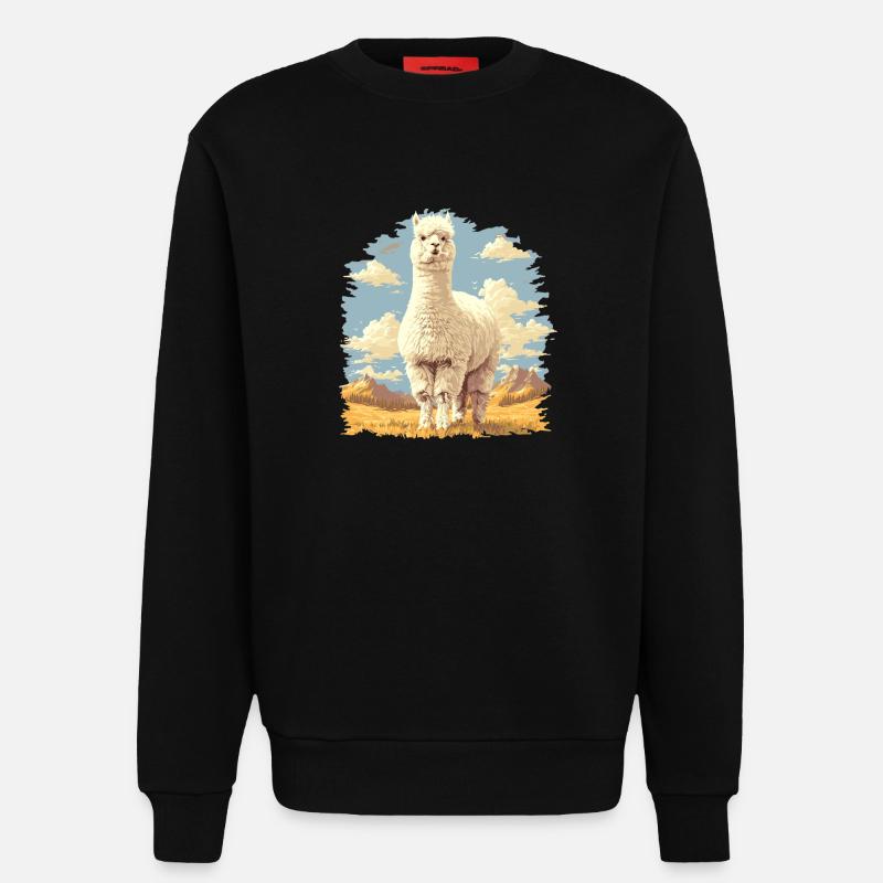 Alpaca Alpacas Alpaca - Sweatshirt - made by SPREAD  - SOLID BLACK