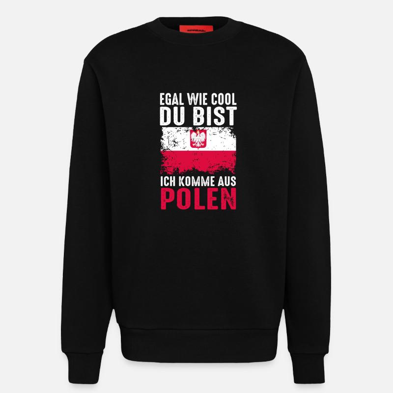 Pole Polnisch Polen - Sweatshirt - made by SPREAD  - SOLID BLACK