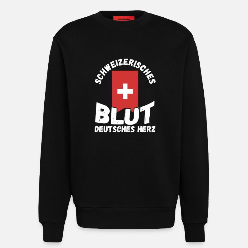 Schweizer Schweiz - Sweatshirt - made by SPREAD - SOLID BLACK