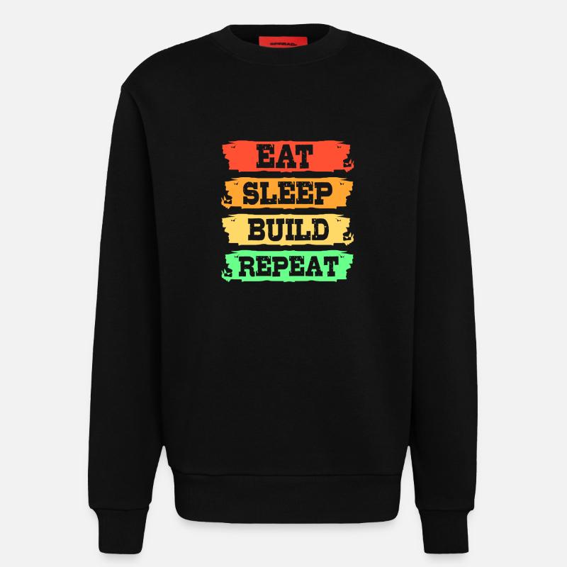 Construction worker construction site - Sweatshirt - made by SPREAD  - SOLID BLACK