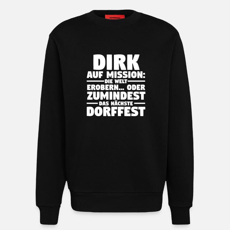 First name Dirk - Sweatshirt - made by SPREAD  - SOLID BLACK