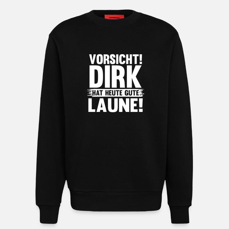 First name Dirk - Sweatshirt - made by SPREAD  - SOLID BLACK