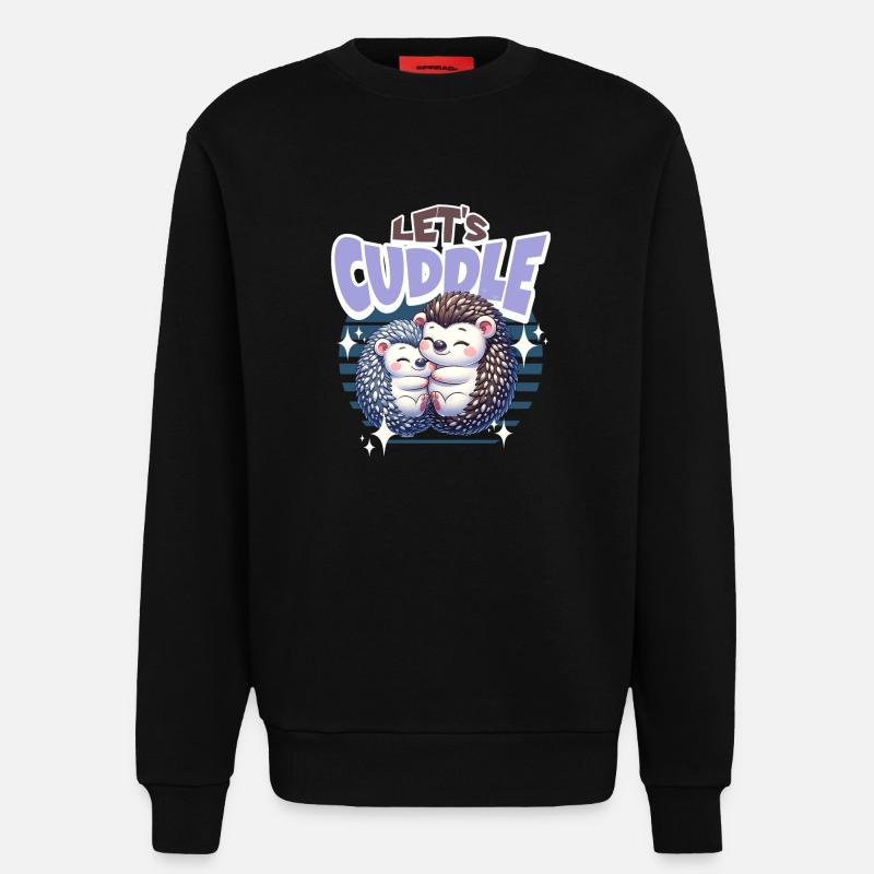 Igel Lets Cuddle - Sweatshirt - made by SPREAD  - SOLID BLACK