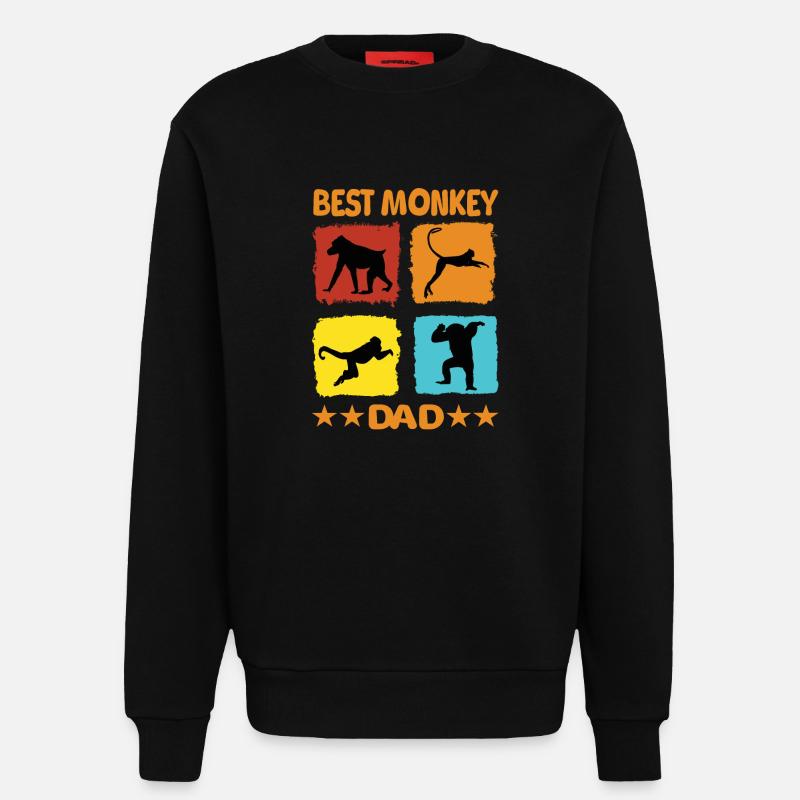 Best Monkey Dad - Sweatshirt - made by SPREAD  - SOLID BLACK