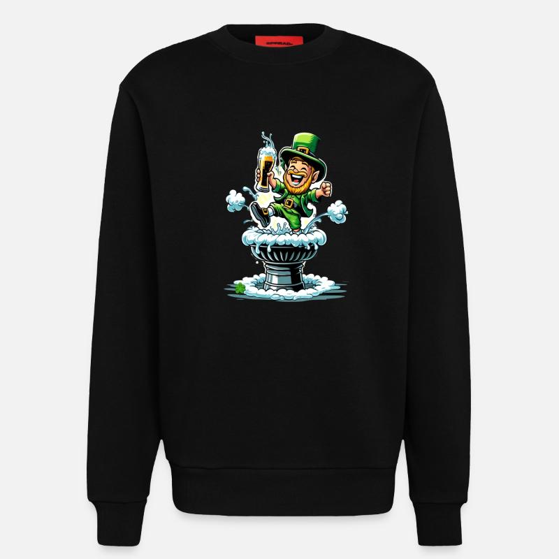Springender Leprechaun (Irischer Kobold) - Sweatshirt - made by SPREAD  - SOLID BLACK