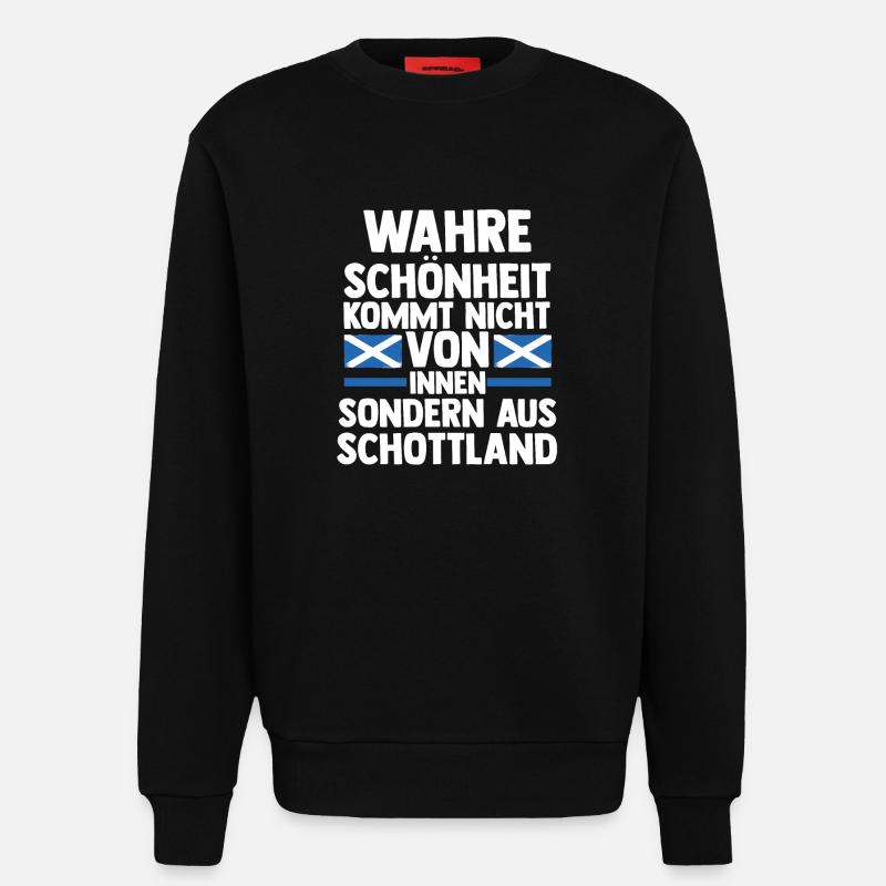 Ecossais Ecosse Ecosse Ecosse - Sweat bio décontracté fabriqué en UE - SOLID BLACK