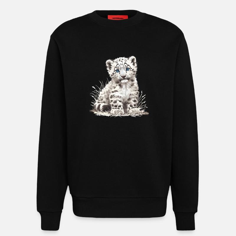 Snow Leopard Schneeleoparden Schneeleopard - Sweatshirt - made by SPREAD - SOLID BLACK