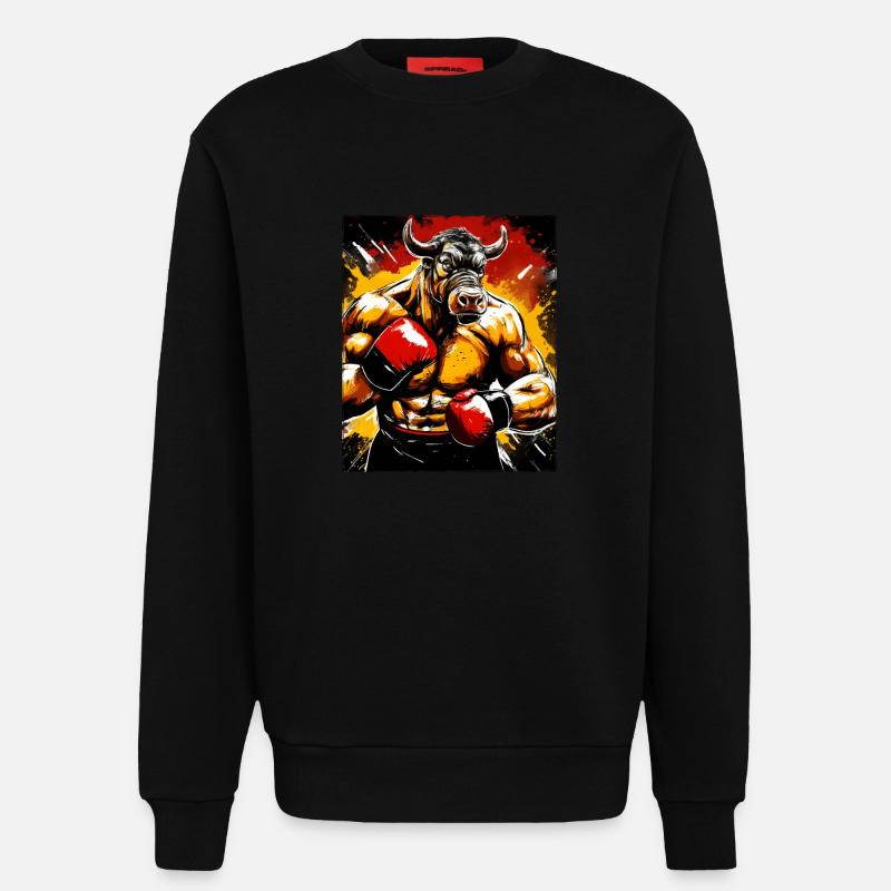 Stier Bulle Boxer Boxen - Sweatshirt - made by SPREAD - SOLID BLACK