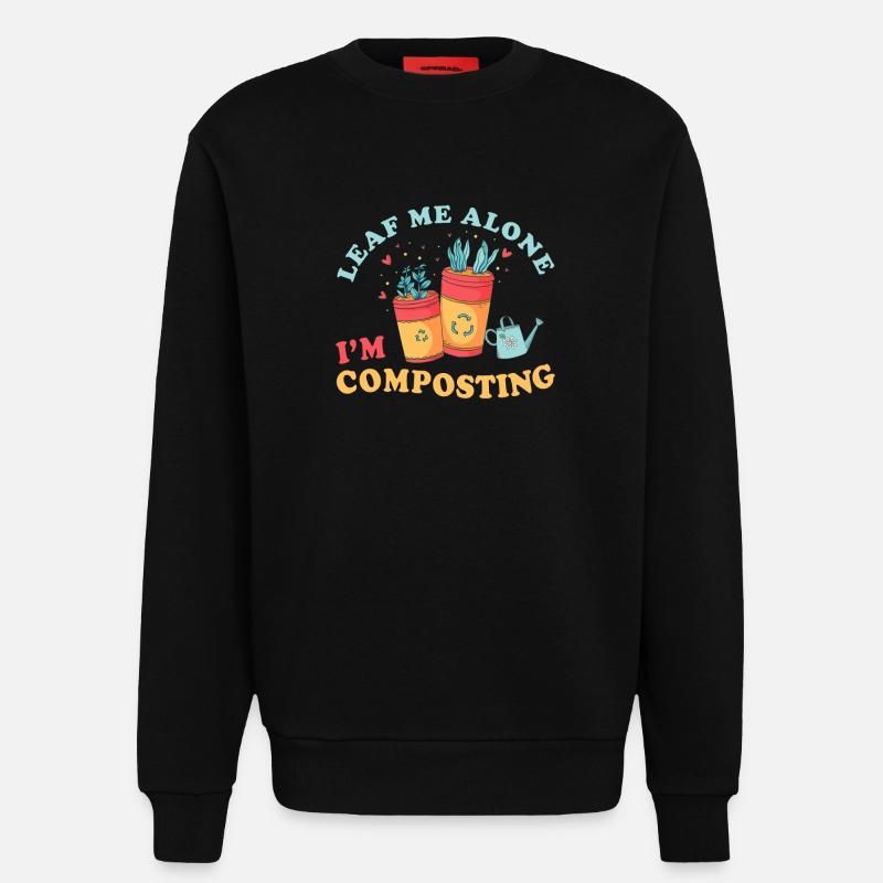 Leaf Me Alone Ich kompostiere - Sweatshirt - made by SPREAD  - SOLID BLACK