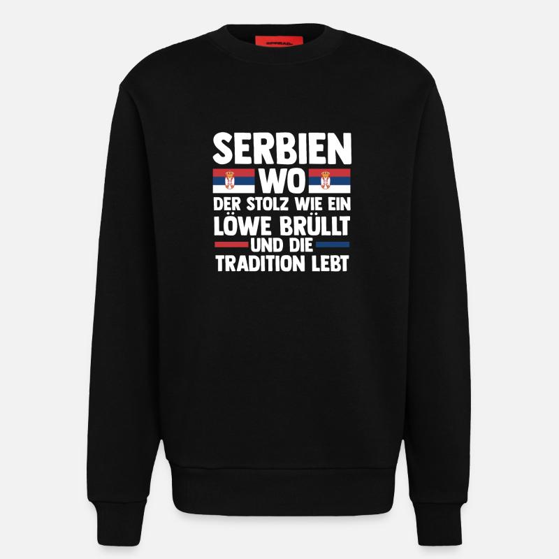 Serbe Serbe Serbie - Sweat bio décontracté fabriqué en UE - SOLID BLACK