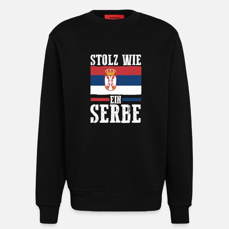 Serbe Serbe Serbie - Sweat bio décontracté fabriqué en UE - SOLID BLACK