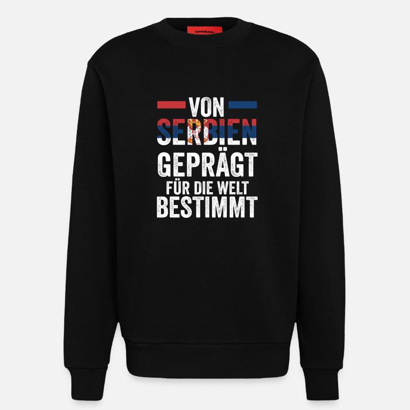 Serbe Serbe Serbie - Sweat bio décontracté fabriqué en UE - SOLID BLACK