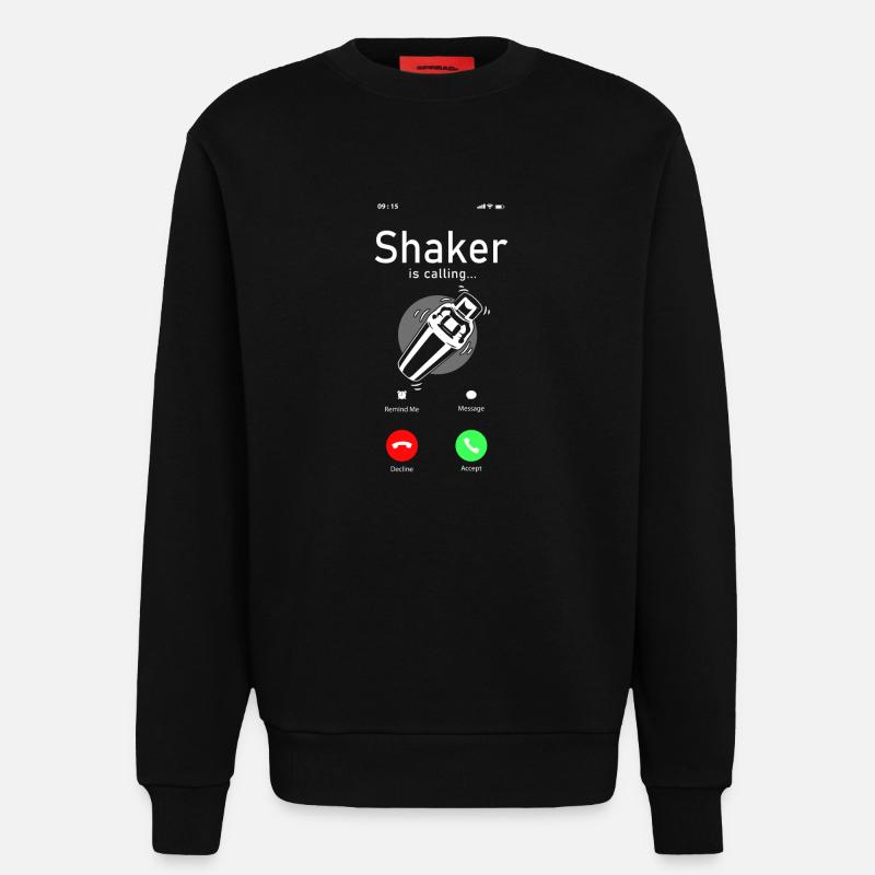 Bartender Mixologist Phone Display - Sweatshirt - made by SPREAD  - SOLID BLACK