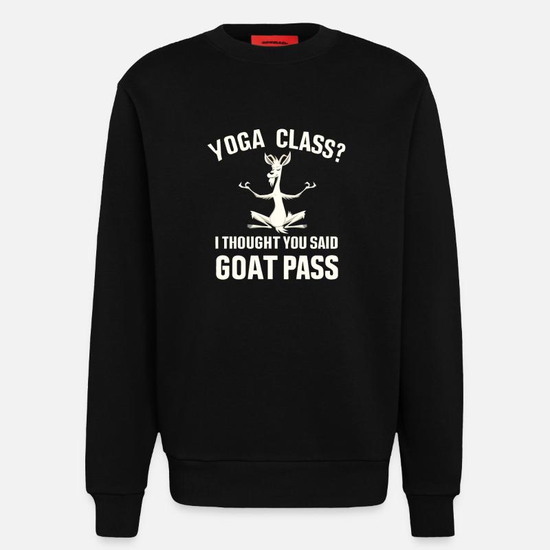 Yoga-Kurs oder Ziegenpass - Sweatshirt - made by SPREAD  - SOLID BLACK