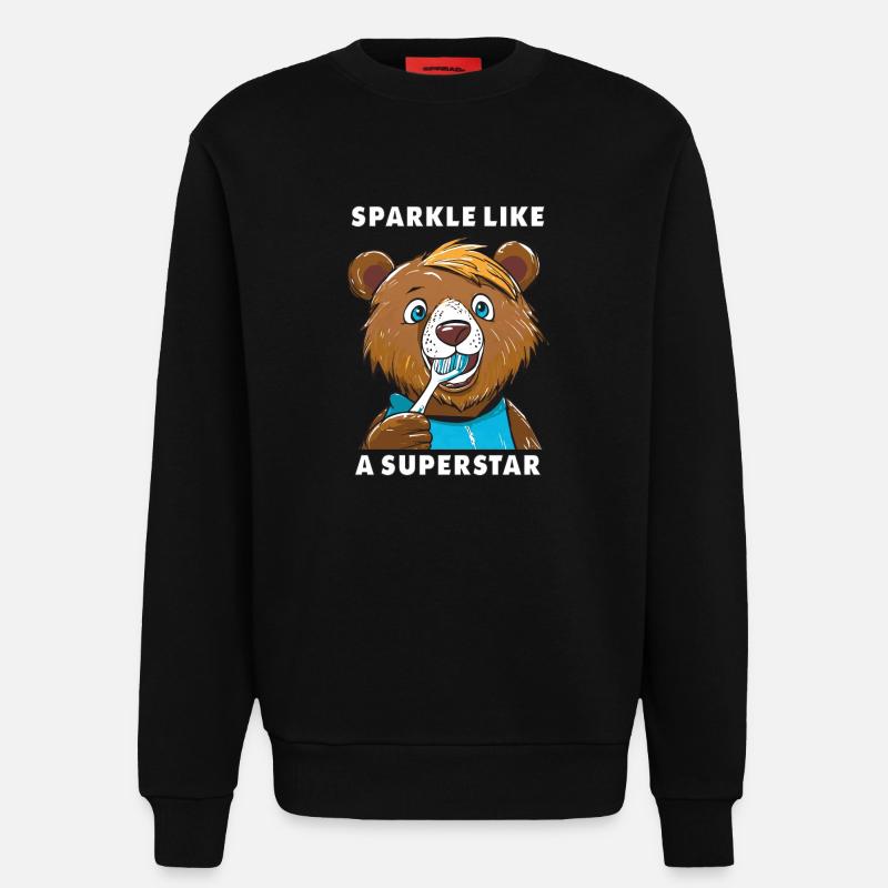 BEAR SPARKLE LIKE A SUPERSTAR - Sweatshirt - made by SPREAD - SOLID BLACK