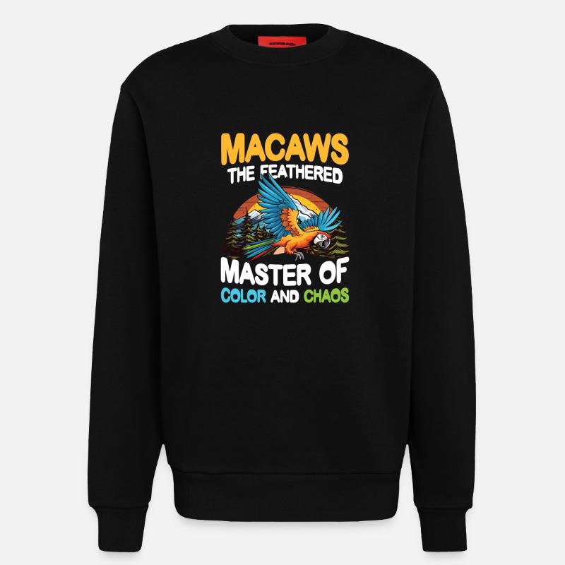 Macaws The Feathered Masters - Sweatshirt - made by SPREAD - SOLID BLACK