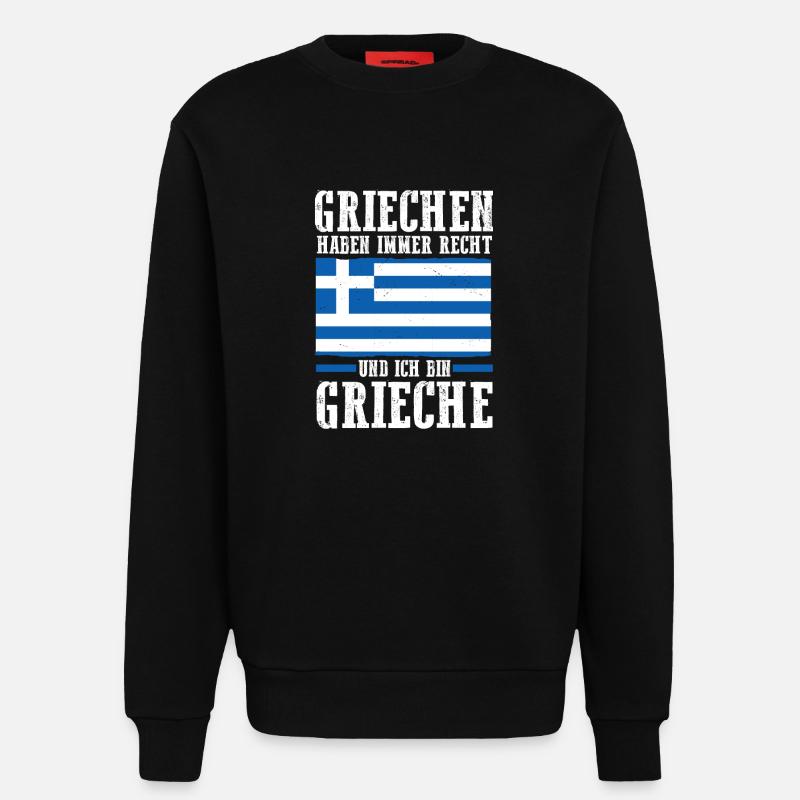 Grecs Grèce - Sweat bio décontracté fabriqué en UE - SOLID BLACK