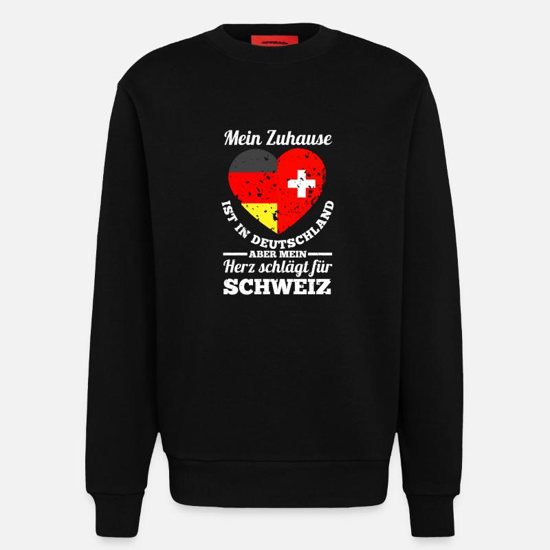 Schweizer Deutschland Schweiz - Sweatshirt - made by SPREAD - SOLID BLACK