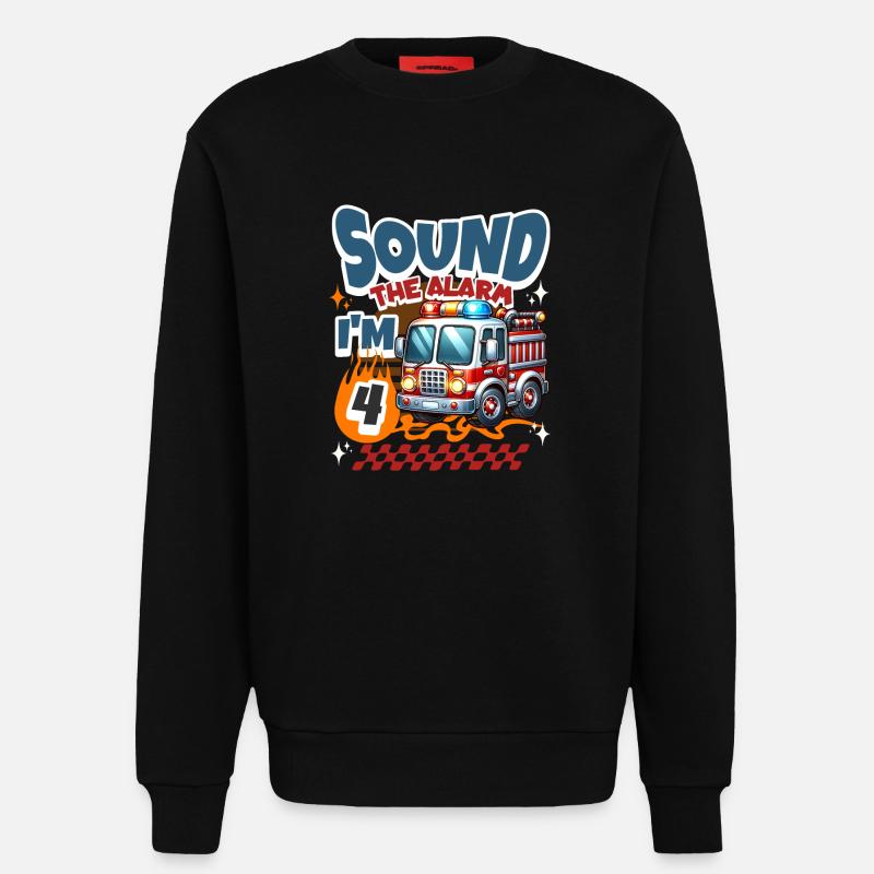 4e anniversaire des pompiers - Sweat bio décontracté fabriqué en UE - SOLID BLACK
