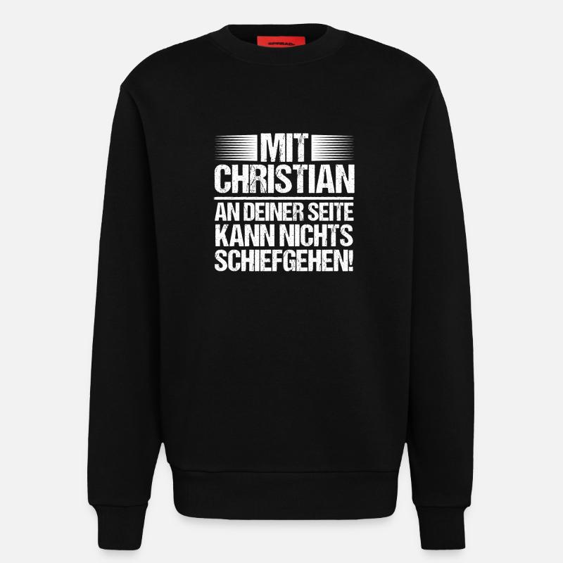 First name Chris Christian - Sweatshirt - made by SPREAD - SOLID BLACK