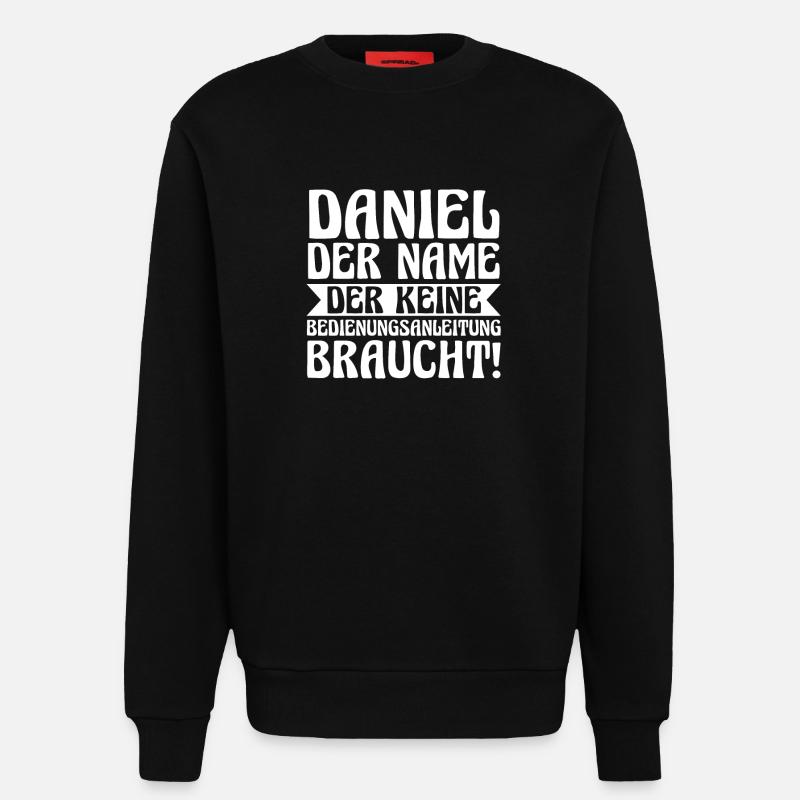 First name Daniel - Sweatshirt - made by SPREAD  - SOLID BLACK