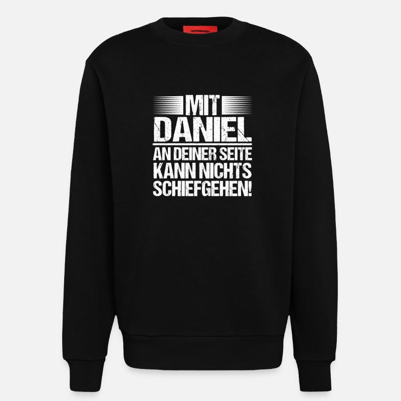 First name Daniel - Sweatshirt - made by SPREAD  - SOLID BLACK