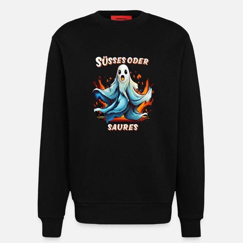 GEIST HALLOWEEN SÜSSES ODER SAURES - Sweatshirt - made by SPREAD  - SOLID BLACK