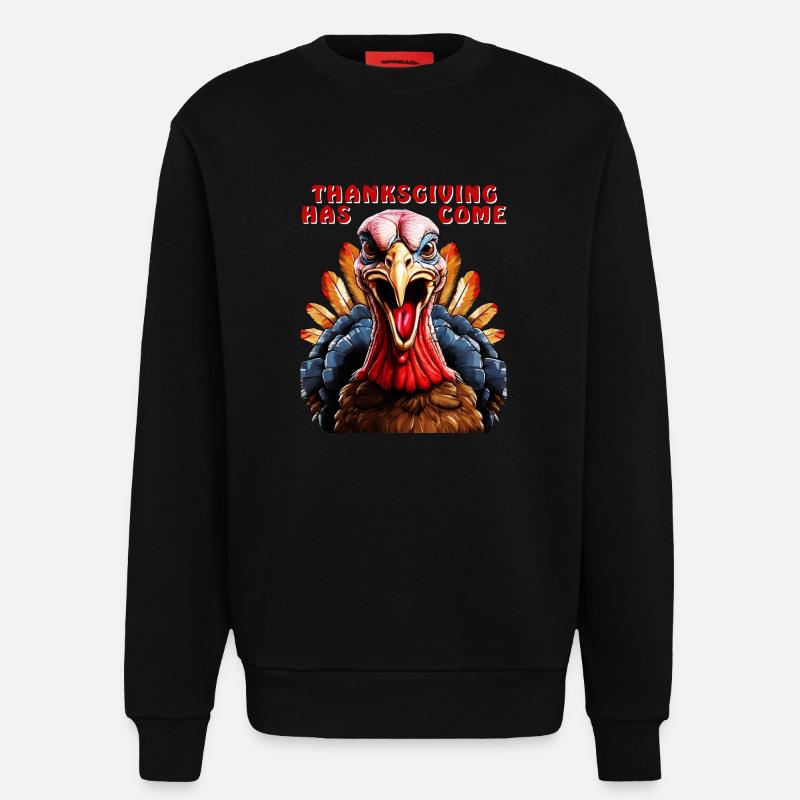 TRUTHAHN THANKSGIVING HAS COME - Sweatshirt - made by SPREAD  - SOLID BLACK