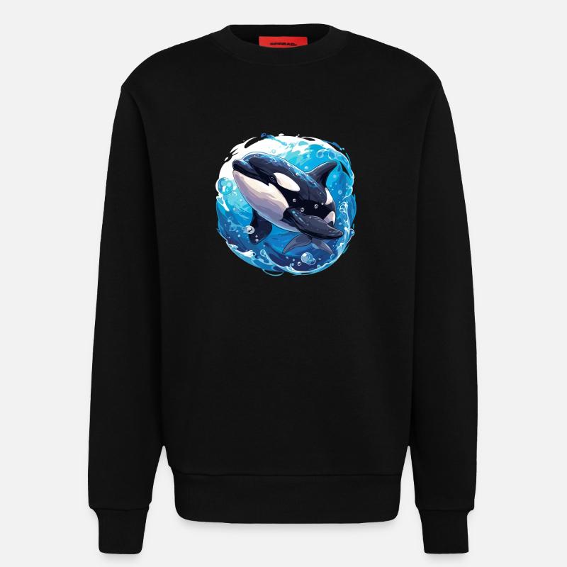 Orcas Orca - Sweatshirt - made by SPREAD  - SOLID BLACK