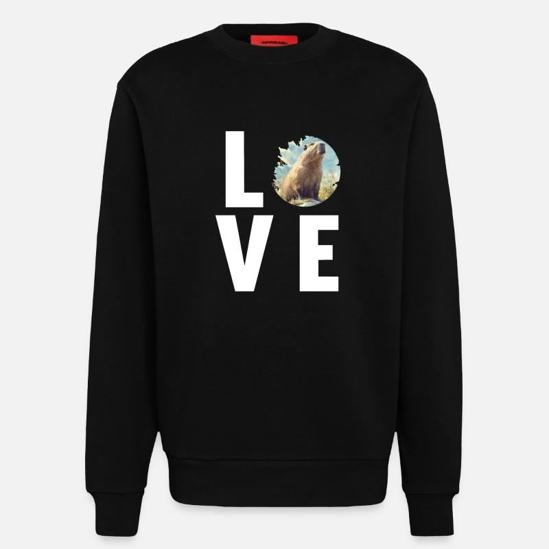 Capybaras Capybara - Sweatshirt - made by SPREAD  - SOLID BLACK